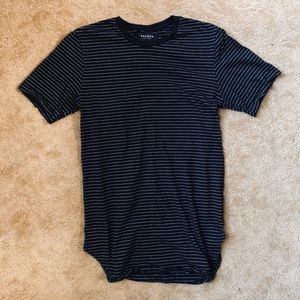 PacSun Black/White Striped Scallop T-Shirt